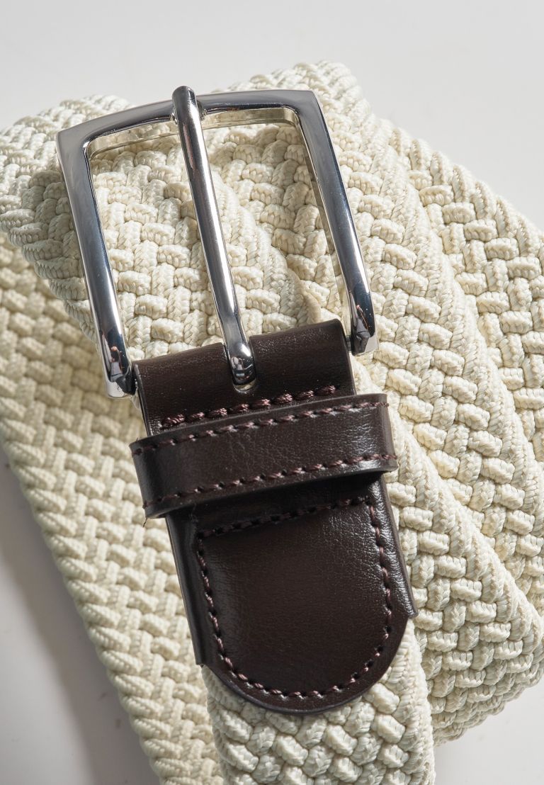 Ecru Stretch Woven Belt
