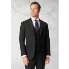 Tailored Fit Avalino Charcoal Pinstripe Suit - Vest Optional