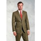 Regular Fit Dalton Olive Check Wool Suit - Vest Optional