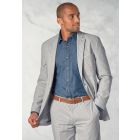 Tailored Fit Drewett Blue Stripe Cotton Stretch Seersucker Pants Suit