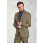 Tailored Fit Haincliffe Green Check Wool Suit - Vest Optional