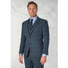 Tailored Fit Inverness Navy Check Harris Tweed&reg; Three Piece Suit - Waistcoat Optional