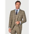 Tailored Fit Ribblesdale Olive Check British Fabric Suit - Waistcoat Optional