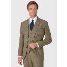 Tailored Fit Woolf Green Check British Wool Fabric Suit - Waistcoat Optional