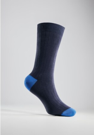 Navy and Blue Heel Toe Socks
