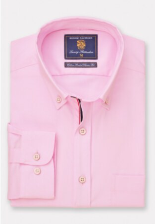 Regular Fit Pink Stretch Oxford Cotton Shirt