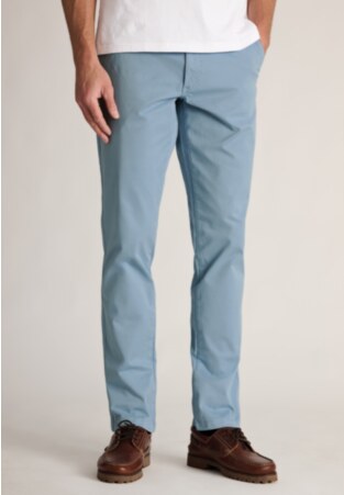 Tailored Fit Addingham Blue Garment Dyed Stretch Cotton Pants