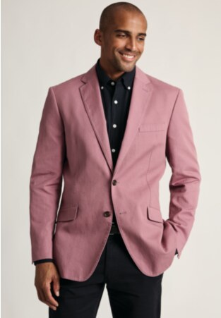 Regular Fit Hemsworth Pink Washed Cotton Linen Jacket