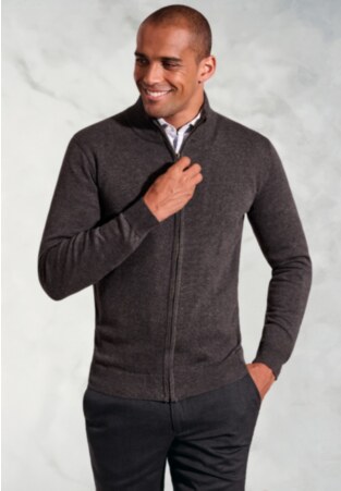 Columbus Charcoal Full Zip Cardigan