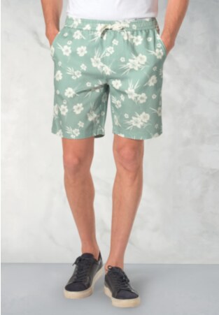 Connors Seagrass Cotton Linen Floral Shorts