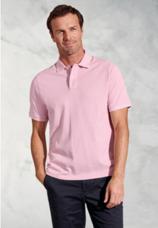 Firth Pink Pure Cotton Pique Polo Shirt