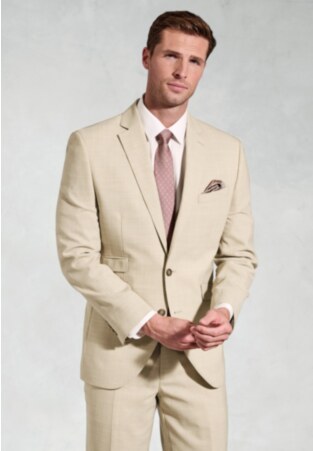 Tailored Fit McKellen Natural Wool Linen Blend Suit Jacket
