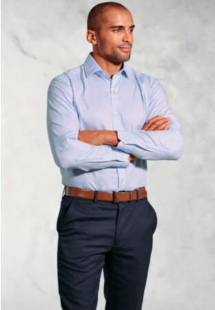 Regular Fit Sky Blue Single Cuff Shirt