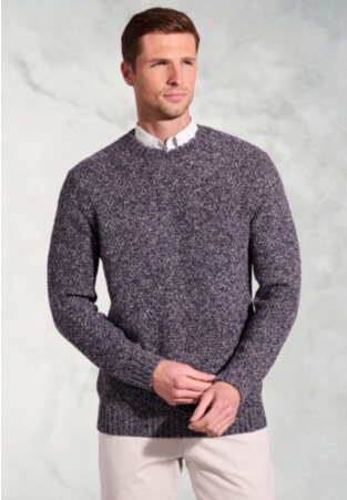 Taylor Navy Twist Crew Neck Jumper