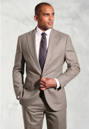 Tailored Fit Whitlock Taupe Italian Flannel Suit