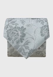 Mint Large Tonal Floral Silk Tie