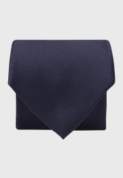 Navy Twill Pure Silk Tie