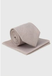 Champagne Silk Blend Tie & Hanky Set