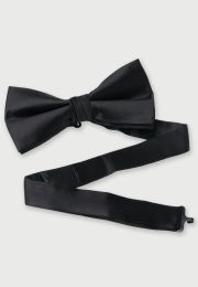 Black Plain Satin Bow Tie