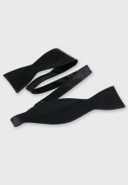 Black Plain Satin Self Tie