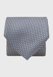 Blue Semi Plain Textured Silk Tie
