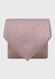 Pink Semi Plain Textured Silk Tie