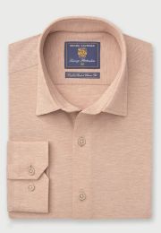 Regular Fit Biscuit Knitted Cotton Shirt