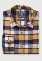 Mustard Check Brushed Cotton Overshirt