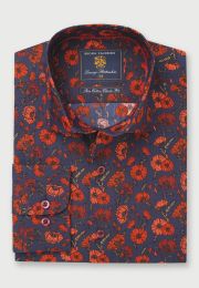 Regular Fit Poppy Print Cotton Shirt