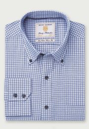 Regular Fit Sky Blue Gingham Cotton Shirt