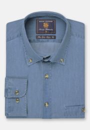 Regular Fit Light Blue Chambray Cotton Shirt