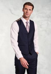 Tailored Fit Affleck Navy Wool Suit Waistcoat