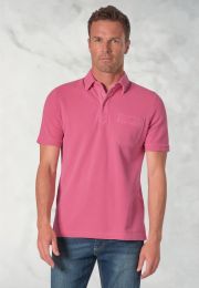 Agassi Pink Garment Washed Pure Cotton Pique Polo Shirt