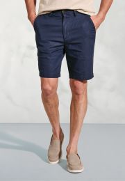 Caine Blue Linen Cotton Shorts