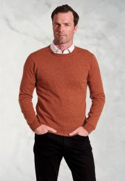 Burnt Orange Cashmere Crew Neck Jumper