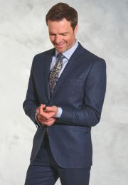 Tailored Fit Clifford Navy Donegal Wool Suit - Vest Optional