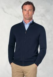 Columbus Navy Zip Through Cardigan