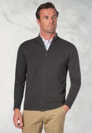 Columbus Charcoal Zip Through Cardigan