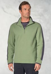 Cork Apple Cotton-Rich Zip Neck Sweatshirt