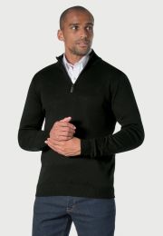 Dallas Black Zip Neck Jumper