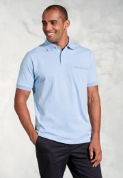 Damon Sky Blue Pure Cotton Jersey Polo Shirt
