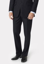 Tailored Fit Dawlish Navy Herringbone Wool Suit Pants