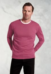 Devon Raspberry Cotton Merino Crew Neck Jumper