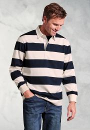 Farrell Navy Hooped Rugby Shirt