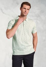 Gibson Mint Slub Linen Blend Polo Shirt