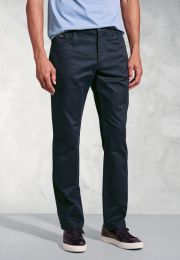 Tailored Fit Harrelson Navy Slub Cotton 5 Pocket Pants
