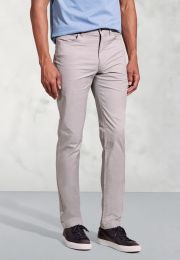 Tailored Fit Harrelson Silver Grey Slub Cotton 5 Pocket Pants