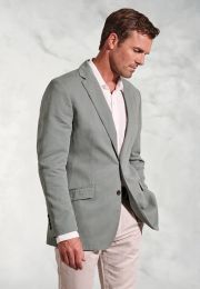 Regular Fit Hemsworth Sage Washed Cotton Linen Jacket