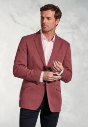 Regular Fit Hemsworth Raspberry Washed Cotton Linen Jacket
