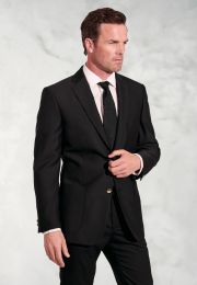 Regular Fit Henley Black Wool Blend Blazer